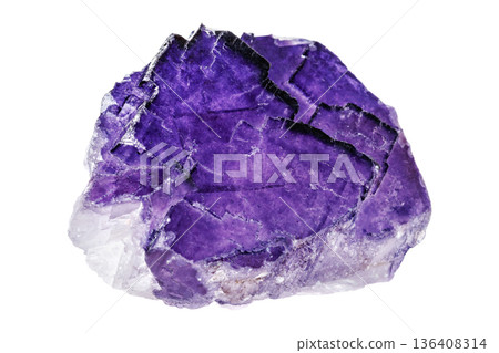 Fluorite mineral stone on a white background 136408314