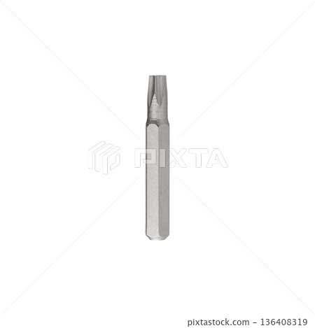 Iron bit for screwdriver and drill on Isolated on a white background 136408319