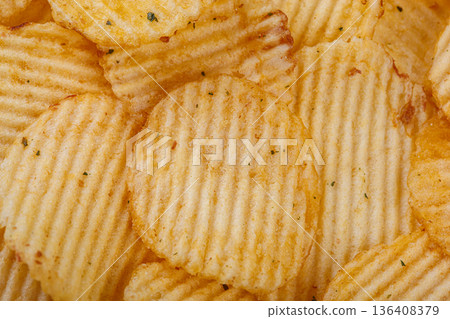 Lots of potato chips, texture Lots of potato chips, texture 136408379