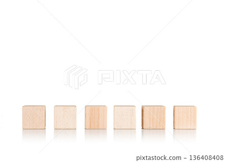 wooden cubes on isolate white background wooden cubes on isolate white background 136408408
