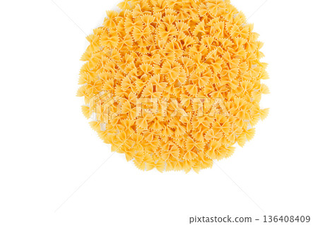 Different types and shapes of dry italian pasta Different types and shapes of dry italian pasta 136408409