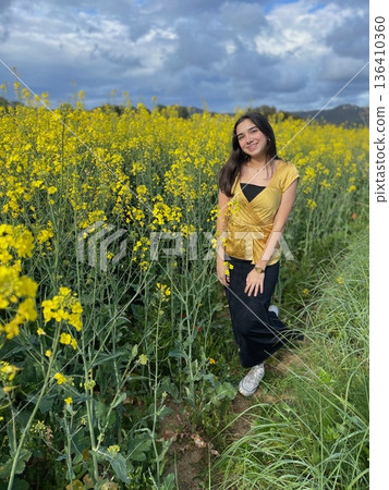 Natural portrait of a teenage girl around 13 to 14 years old. The image captures youthful expression, innocence, and personal identity. Ideal for themes like adolescence, education, lifestyle, emotion 136410360