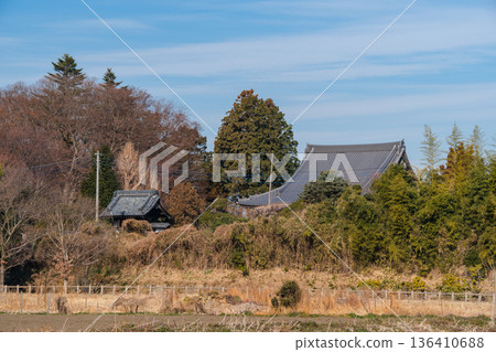 Winter scenery of the temple Winter scenery of the temple 136410688