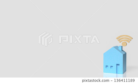 Smart Home Wireless Internet Connectivity Technology Concept 3d render. Smart Home Wireless Internet Connectivity Technology Concept 3d render. 136411189