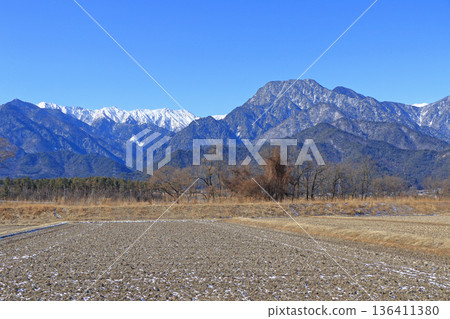 Winter Azumino Countryside and Northern Alps Winter Azumino Countryside and Northern Alps 136411380