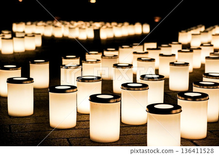 The warm light of a lantern enveloped in silence The warm light of a lantern enveloped in silence 136411528