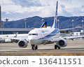 Sendai Airport in winter, airplane taxiing, Natori City, Miyagi Prefecture Sendai Airport in winter, airplane taxiing, Natori City, Miyagi Prefecture 136411551