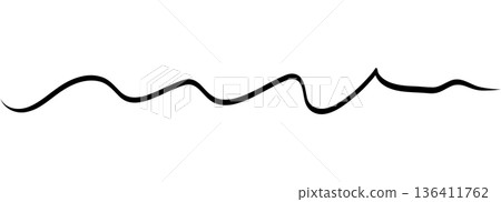 Thin squiggle underline stroke with gentle ups and downs. Minimal continuous line works as highlight for titles, links 136411762