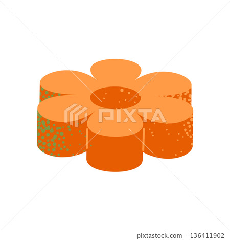 Spring Flower Candle Topper Illustration Spring Flower Candle Topper Illustration 136411902