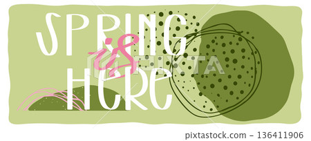 Spring Abstract Organic Lettering Banner Spring Abstract Organic Lettering Banner 136411906