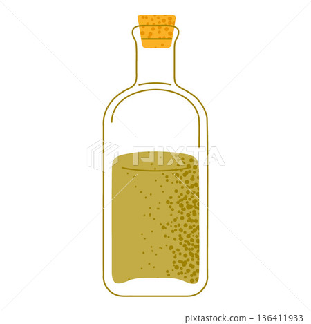 Olive Oil Glass Bottle Illustration Olive Oil Glass Bottle Illustration 136411933