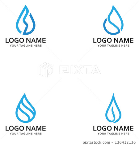 water drop with letter s logo vector icon water drop with letter s logo vector icon 136412136