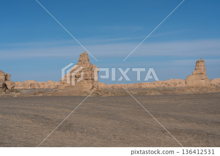 Dunhuang Yardang National Geological Park Tower Yardang Dunhuang Yardang National Geological Park Tower Yardang 136412531