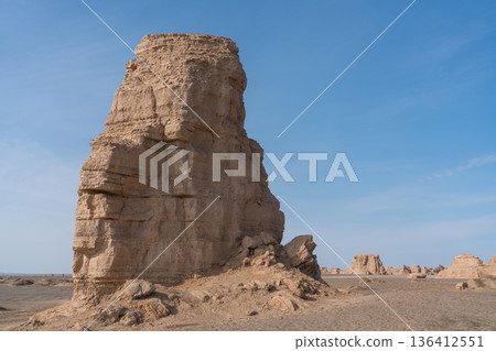Dunhuang Yardang National Geological Park Tower Yardang Dunhuang Yardang National Geological Park Tower Yardang 136412551