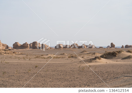 Dunhuang Yardang National Geological Park Tower Yardang Dunhuang Yardang National Geological Park Tower Yardang 136412554
