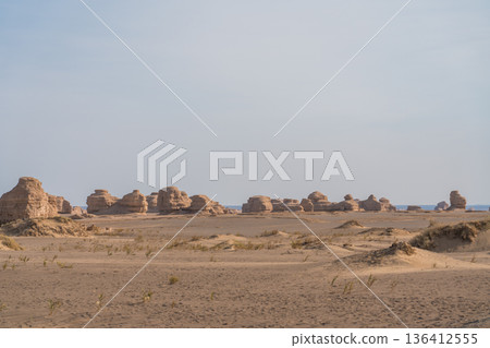 Dunhuang Yardang National Geological Park Tower Yardang Dunhuang Yardang National Geological Park Tower Yardang 136412555