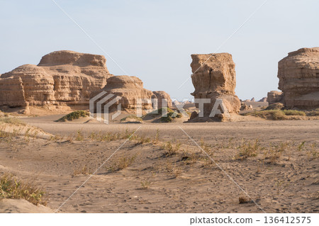 Dunhuang Yardang National Geological Park Tower Yardang Dunhuang Yardang National Geological Park Tower Yardang 136412575