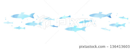 Watercolor fish silhouette illustration. Background material depicting a cool school of fish. Watercolor fish silhouette illustration. Background material depicting a cool school of fish. 136413603