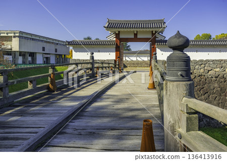 Yamagata Castle, Honmaru Ichimonjimon Gate, Otebashi Bridge, Yamagata City, Yamagata Prefecture 136413916