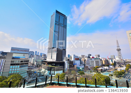 愛知縣:名古屋市景:從中日大廈屋頂廣場眺望榮町 愛知縣:名古屋市景:從中日大廈屋頂廣場眺望榮町 136413930