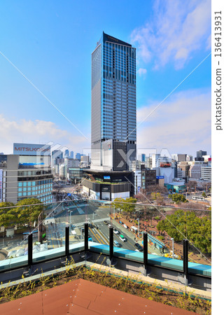 愛知縣:名古屋市景:從中日大廈屋頂廣場眺望榮町 愛知縣:名古屋市景:從中日大廈屋頂廣場眺望榮町 136413931