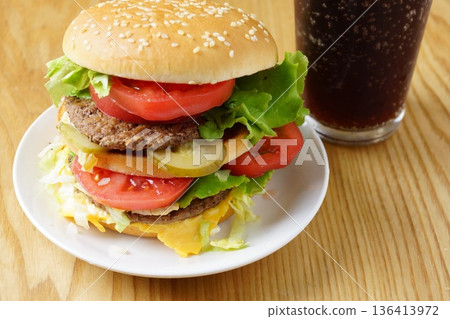 big double cheeseburger big double cheeseburger 136413972