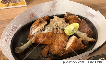 Bone-in local chicken, a Tokushima specialty 136413988