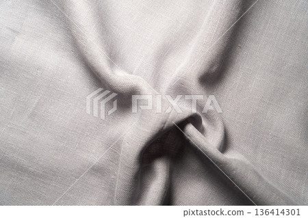 Gray fabric with soft creases 136414301