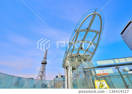 Aichi Prefecture Nagoya Cityscape TV Tower seen from Oasis 21 Aichi Prefecture Nagoya Cityscape TV Tower seen from Oasis 21 136414527