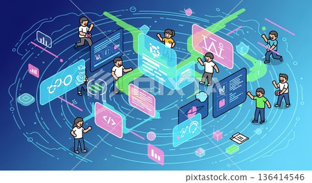 未來的商業團隊，在數位化空間中互聯互通 136414546