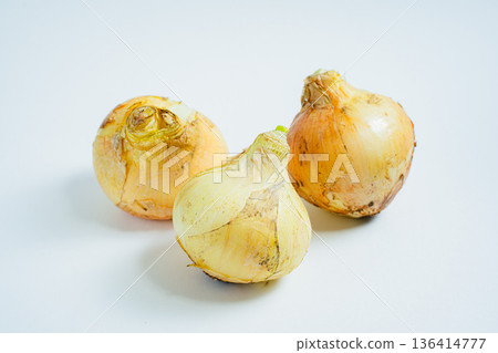 白色背景上的青蔥 136414777