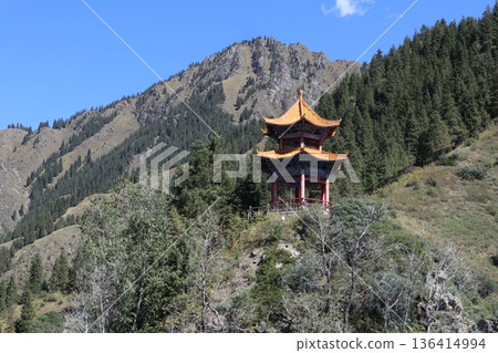 在中國絲路旅行：烏魯木齊天山天池風光 136414994