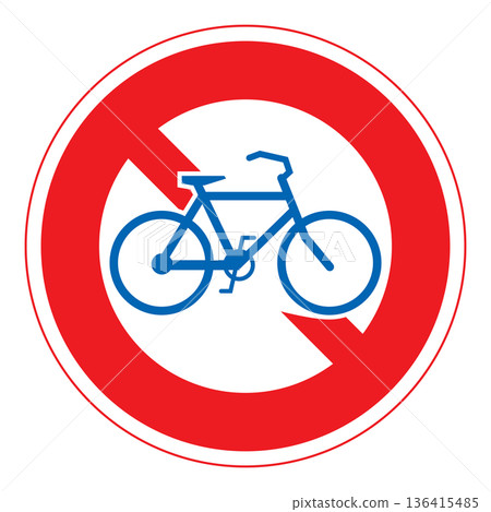 Regulatory signs: No entry for certain small motorized bicycles and bicycles 136415485