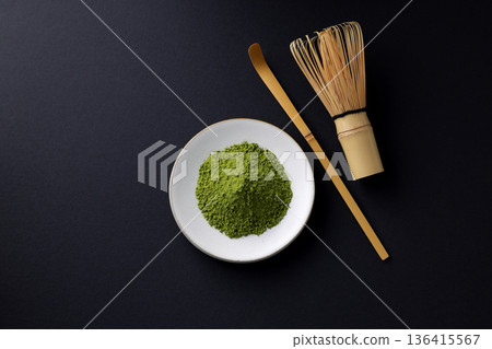 Matcha powder that evokes traditional Japanese culture 136415567