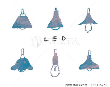 Colorful hand-drawn illustrations of electricity that can be used as icons or symbol marks in designs. Colorful hand-drawn illustrations of electricity that can be used as icons or symbol marks in designs. 136415745