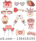 a set of different romantic symbols 136416193