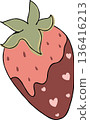 strawberry drip chocolate heart 136416213