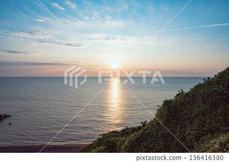 Evening view of the Sea of Japan from Cape Shiiya, Niigata Evening view of the Sea of Japan from Cape Shiiya, Niigata 136416380