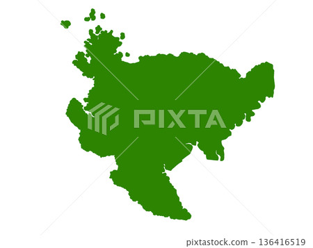 Map of Saga Prefecture (Green) Map of Saga Prefecture (Green) 136416519