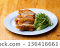 Thai Hainanese Chicken Rice with Crispy Chicken and Dipping Sauce 136416661