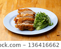 Thai Hainanese Chicken Rice with Crispy Chicken and Dipping Sauce 136416662