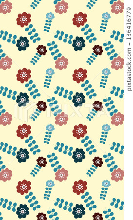 北歐風格背景插畫：植物背景圖片 136416779