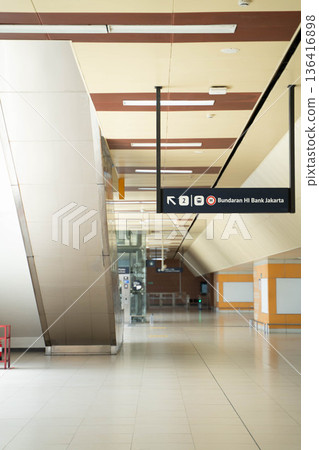 Jakarta MRT station interior / Modern urban railway infrastructure (Indonesia) Jakarta MRT station interior / Modern urban railway infrastructure (Indonesia) 136416898