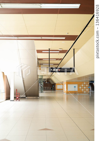 Jakarta MRT station interior / Modern urban railway infrastructure (Indonesia) Jakarta MRT station interior / Modern urban railway infrastructure (Indonesia) 136416928