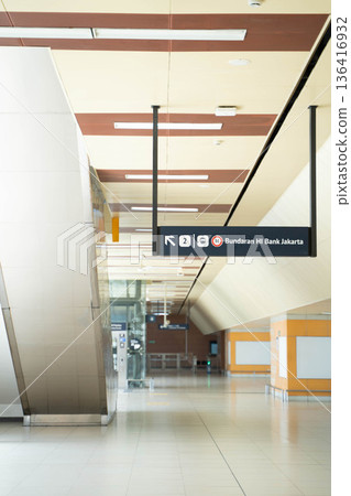 Jakarta MRT station interior / Modern urban railway infrastructure (Indonesia) Jakarta MRT station interior / Modern urban railway infrastructure (Indonesia) 136416932