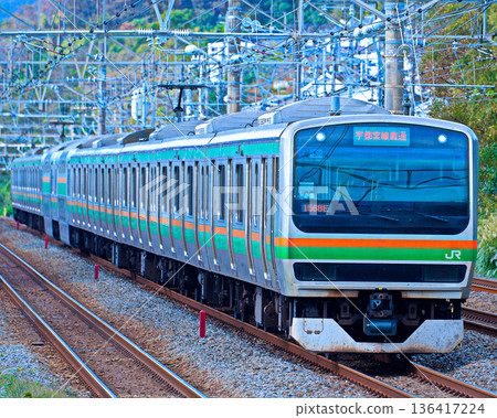 Shonan train in Ninomiya Shonan train in Ninomiya 136417224