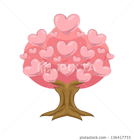 Illustration of heart tree Illustration of heart tree 136417755