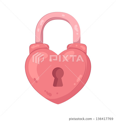 Illustration of heart padlock Illustration of heart padlock 136417769