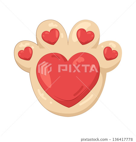 Illustration of heart paw Illustration of heart paw 136417778