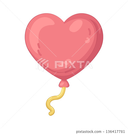 Illustration of heart-shaped balloon Illustration of heart-shaped balloon 136417781